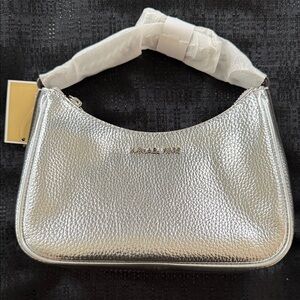 Michael Kors Metallic Silver tote/crossbody Bag